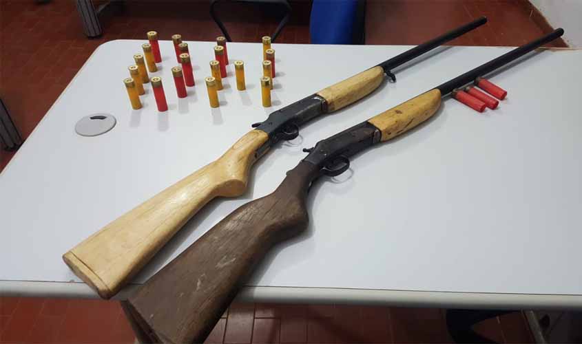 Policia recebe denúncia de estupro e prende suspeito e mulher com espingarda