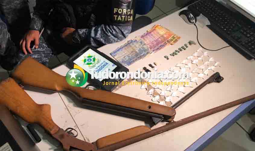 Força tática prende suspeitos, fecha boca de fumo e apreende armas e drogas
