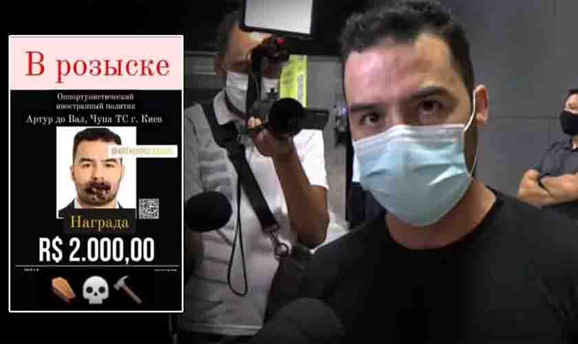 Grupos ultranacionalistas russos oferecem até R$ 2 mil de recompensa por Arthur do Val