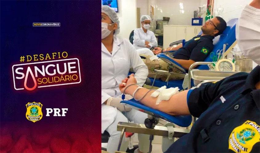 PRF em Rondônia aceita o #DesafioSangueSolidário