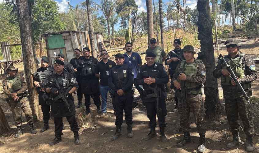Operação integrada combate desmatamento ilegal e cumpre mandado de prisão na área pública invadida em Porto Velho