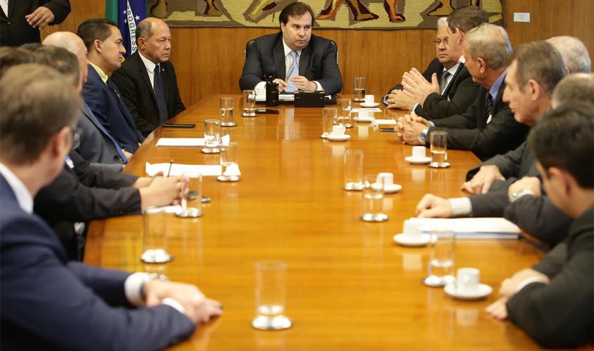 Com articulação de Coronel Chrisóstomo, Rodrigo Maia recebe empresários de Rondônia em Brasília