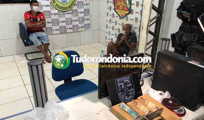 Choque prende dupla que entregava droga e estava com 3 kg de maconha