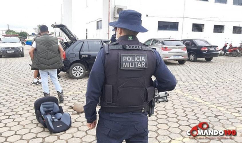 PM prende três suspeito de Vilhena transportando 3 Kg de Pasta Base