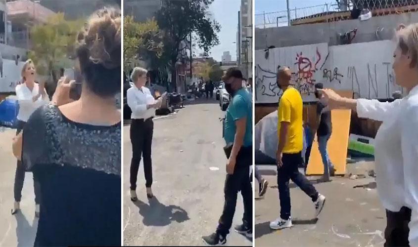 Joice Hasselmann faz autopromoção na cracolândia e é expulsa por usuários