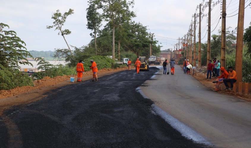 Governo de Rondônia conclui dois quilômetros de asfalto da Estrada do Belmont