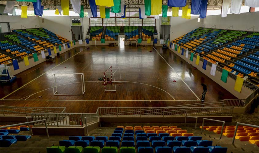 Ginásio Cláudio Coutinho recebe competições de Handebol, Basquetebol e Futsal durante Jogos Intermunicipais de Rondônia