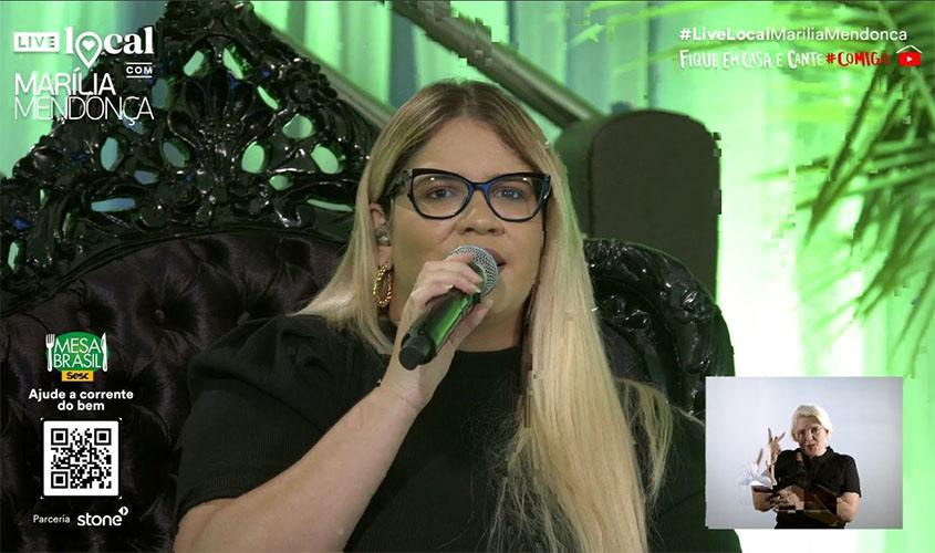 Live da cantora Marília Mendonça arrecada doações para instituições de Rondônia e do país