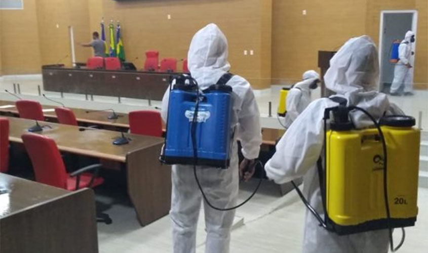 Governo do Estado realiza desinfecção química nas dependências da Assembleia Legislativa de Rondônia
