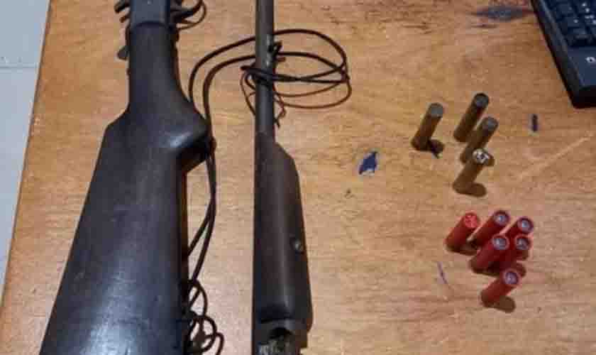 PM apreende armamento, munições e conduz suspeito