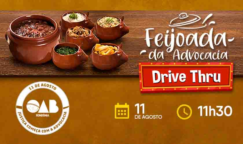 Feijoada “drive thru” em comemoração ao Dia da Advocacia acontece nesta quarta-feira (11)