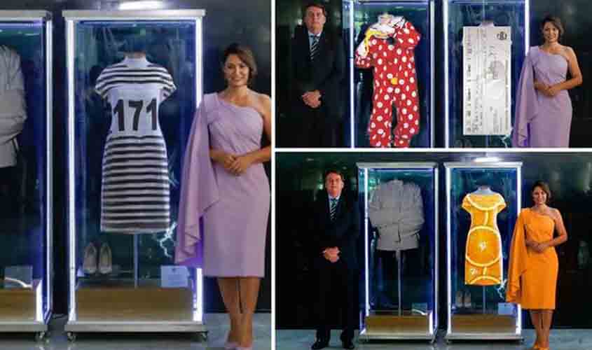 Exposição de trajes de Bolsonaro e Michelle vira meme na internet