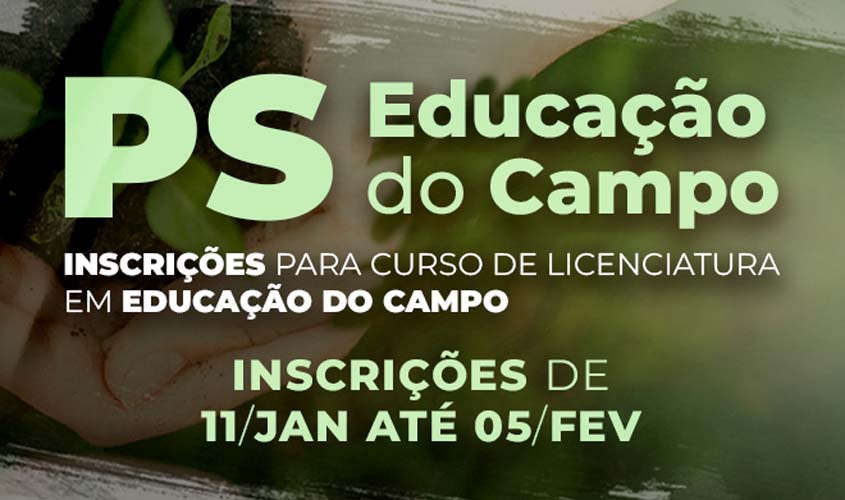 UNIR abre inscrições para curso gratuito de Licenciatura em Educação do Campo