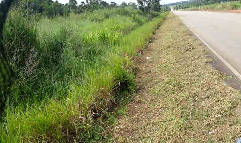 DER conclui serviços de limpeza na RO-479, que interliga Rolim de Moura a BR-364