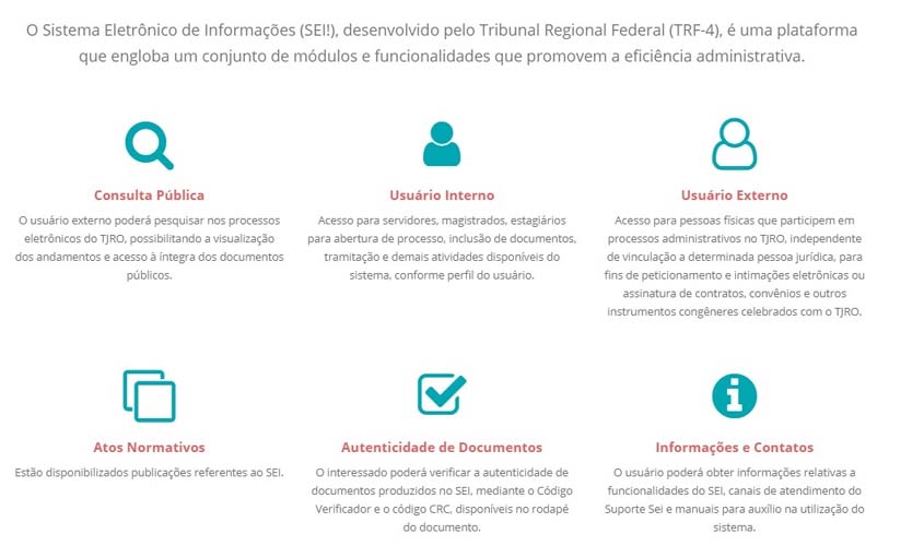 TJRO melhora acesso ao SEI para usuários externos