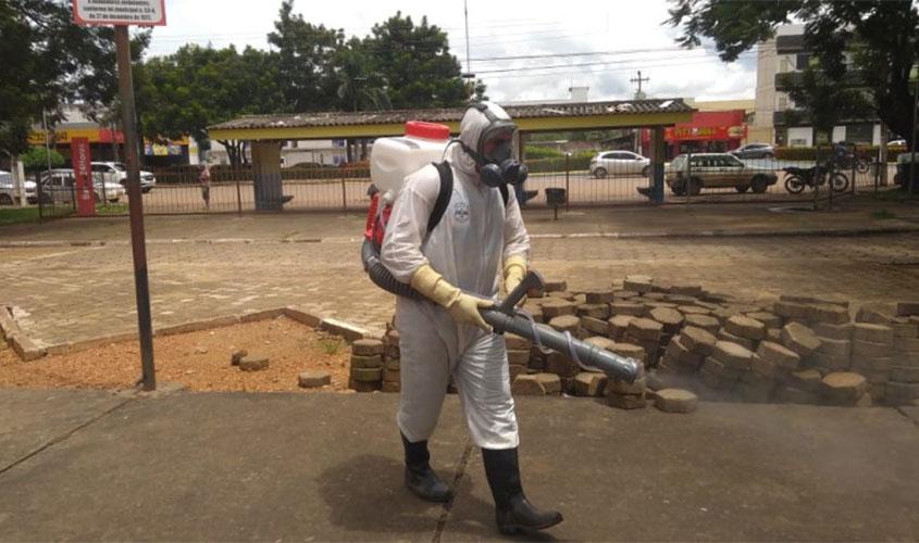 Prefeitura continua com operação desinfecção de espaços públicos