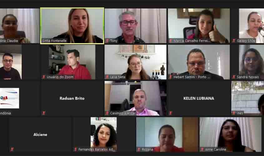 Atendimento à advocacia pelo convênio com INSS é debatido em reunião virtual da OAB/RO