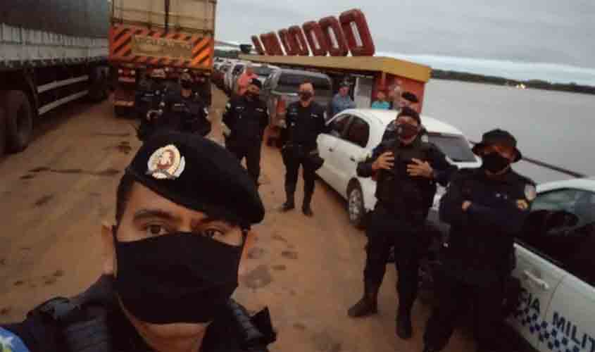 PMRO monta forte aparato de segurança para a inauguração da Ponte sobre o Rio Abunã