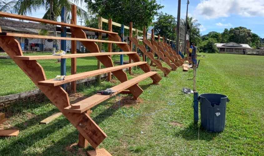 Estrutura do Interdistrital de Esporte 2022 é montada no distrito de Calama