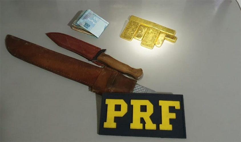 PRF apreende mais de meio milhão de reais em ouro