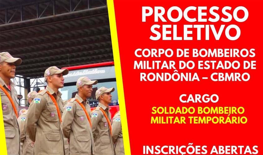 Divulgado edital para processo seletivo de bombeiro militar em Rondônia