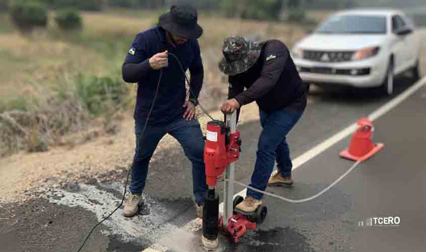 Ação inovadora do TCE avalia qualidade do asfalto em rodovia estadual de Rondônia  