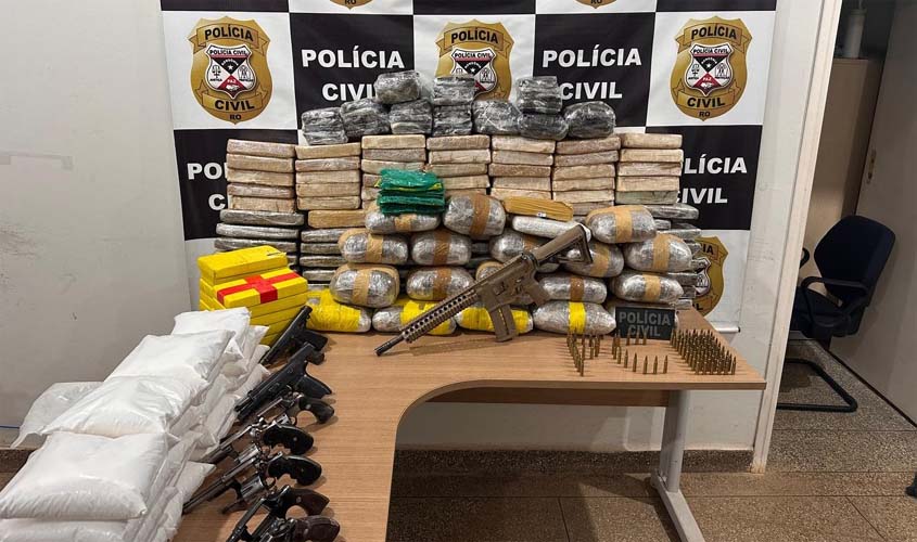 Polícia Civil apreende 146 kg de drogas e nove armas em Nova Mamoré