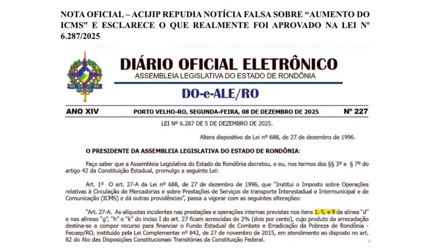 ACIP desmente fake news e explica ICMS a empresários