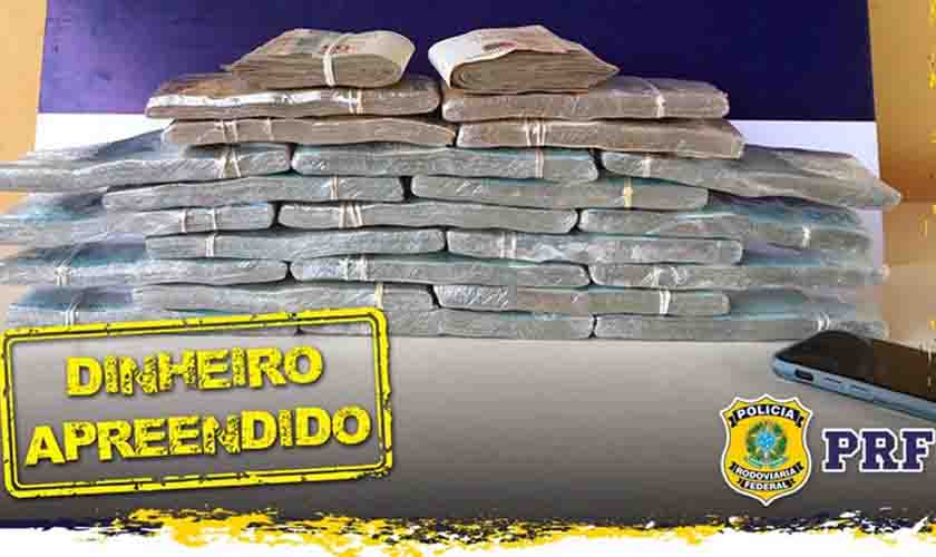 Em Guajará-Mirim/RO, PRF apreende R$ 200 mil em dinheiro