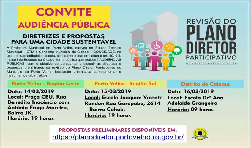 Prefeitura realiza audiências em Calama e nas zonas Leste e Sul de Porto Velho