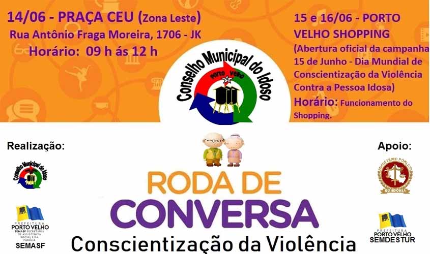 Projeto ‘Roda de Conversa – Conscientização da Violência contra a Pessoa Idosa’ começa na sexta-feira