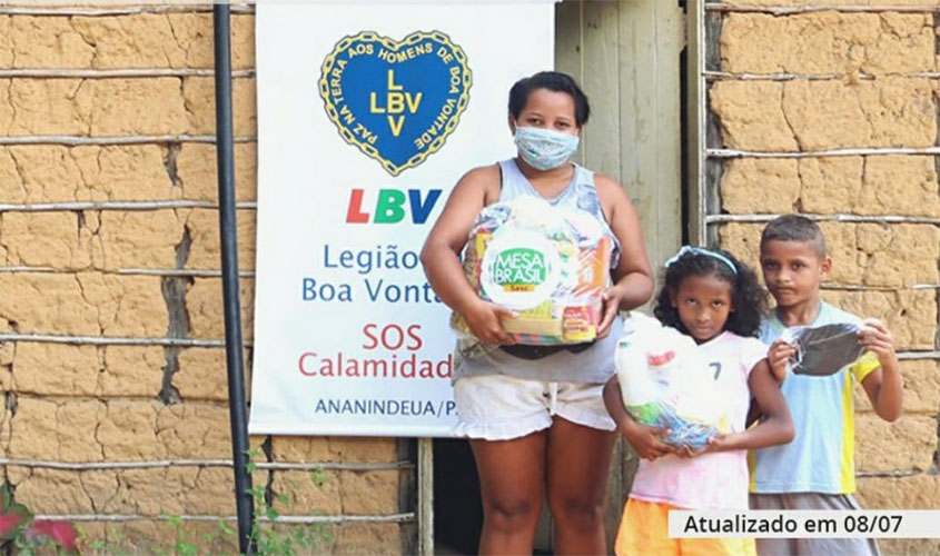 LBV entregou mais de 554 toneladas de doações a famílias
