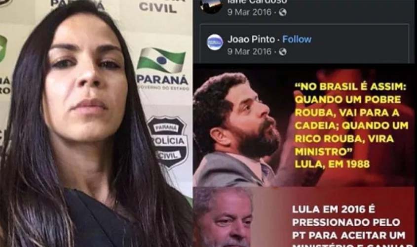 Delegada que investiga assassinato de Arruda por terrorista bolsonarista atacou Lula e Dilma nas redes