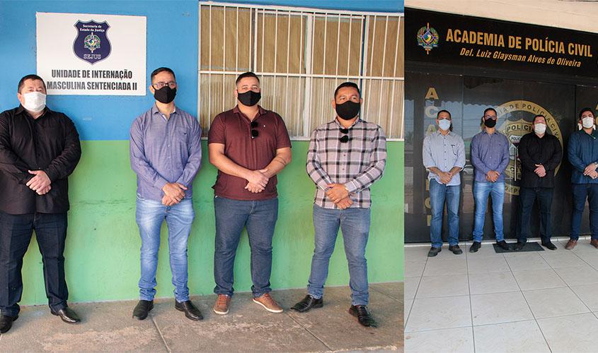 Unidade de internação e Acadepol recebem visita do deputado Anderson e equipe técnica da Seosp