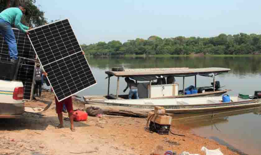 Governo de Rondônia leva energia solar para escola em comunidade da Reserva Extrativista do Rio Pacaás Novos