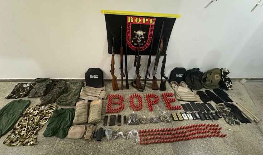 Polícia Militar de Rondônia apreende arsenal com integrantes da LCP