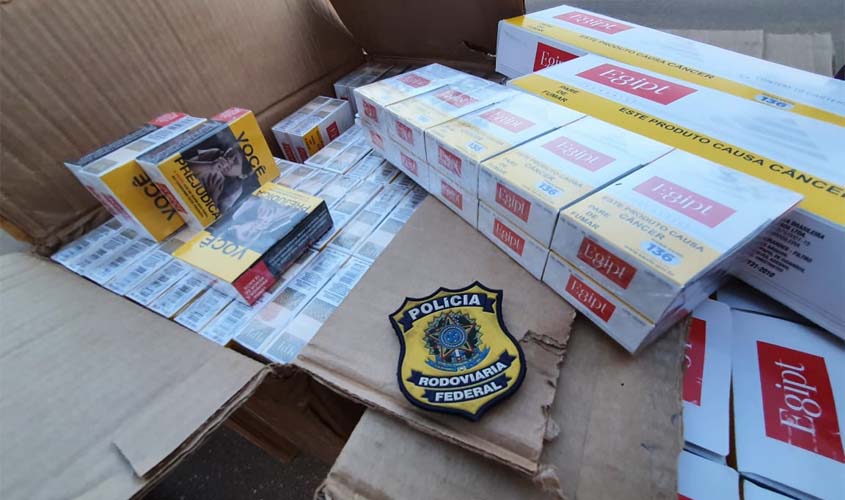 Em Porto Velho/RO, PRF identifica cigarro transportado sem nota fiscal