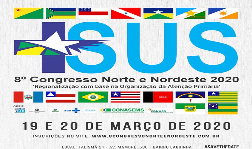 Rondônia sediará 8º Congresso Norte e Nordeste de gestores da saúde no mês de março; inscreva-se