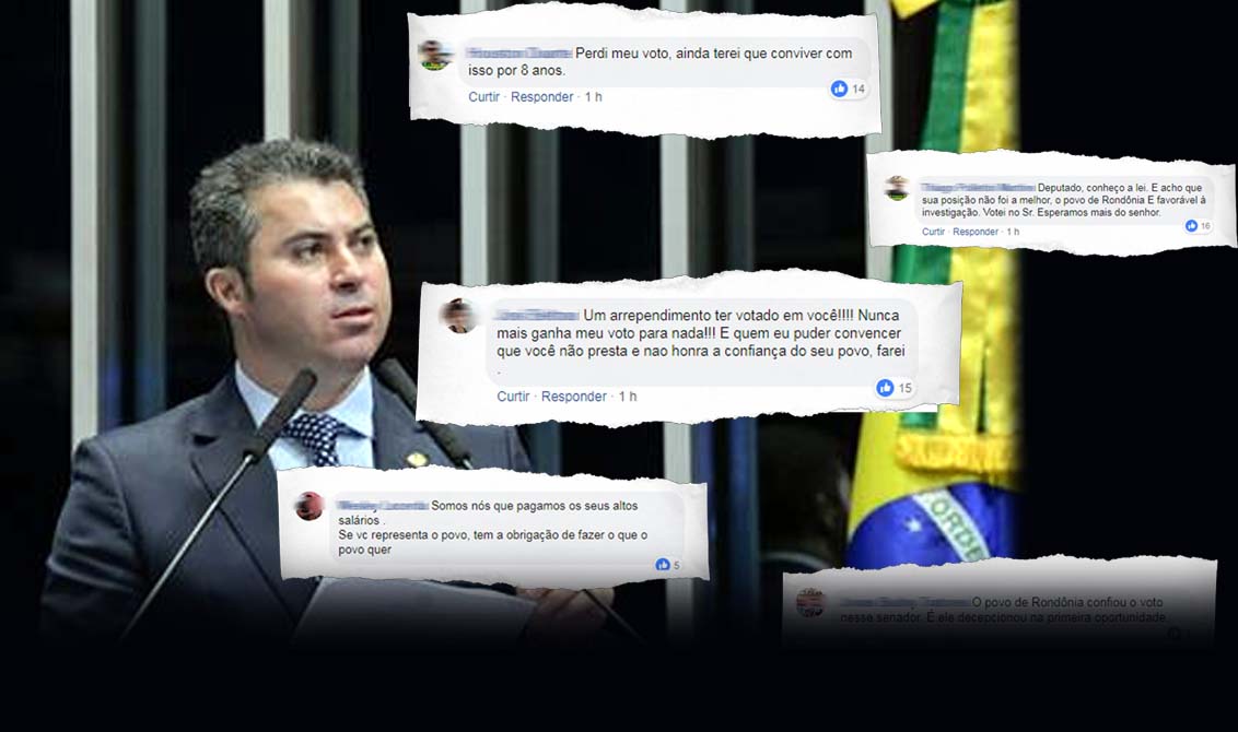 No Facebook, senador Marcos Rogério tenta justificar voto contra a Lava Toga e o povo cai matando sobre ele