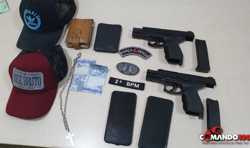 PM apreende adolescentes com réplicas de pistolas