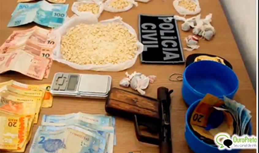 Sevic estoura boca de fumo, prende suspeito com 2 mil pedras de crack e recaptura foragido da justiça