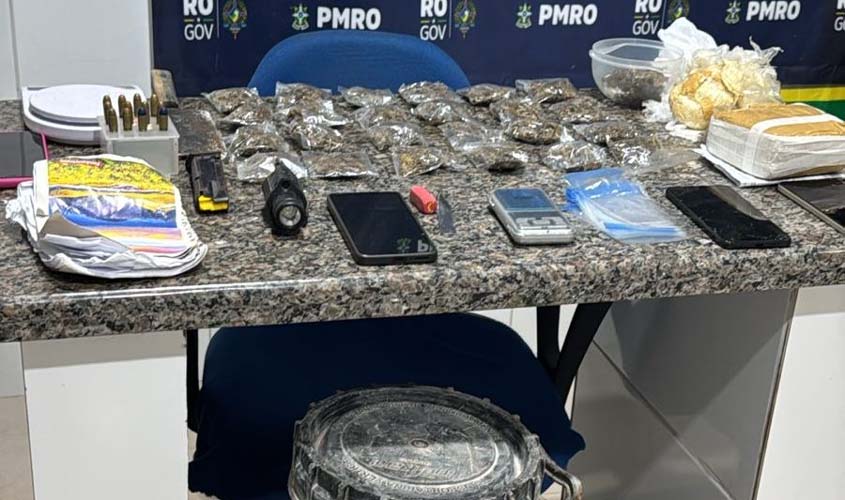 Polícia Militar apreende drogas e munições em casa no bairro Alfa Park
