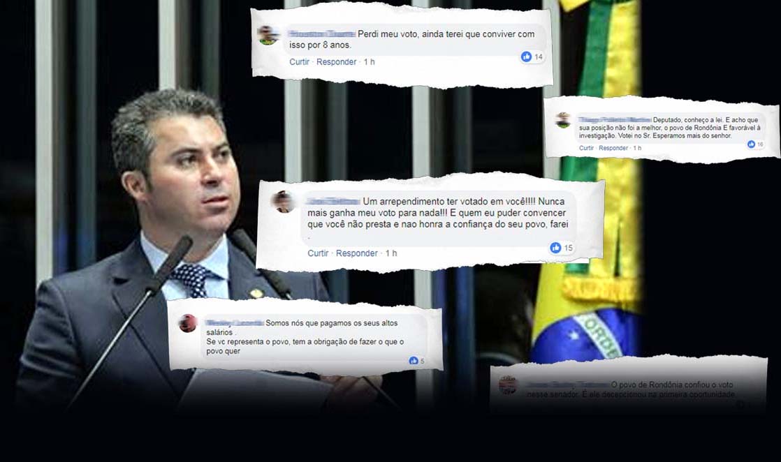 No Facebook, senador Marcos Rogério tenta justificar voto contra a Lava Toga e o povo cai matando sobre ele