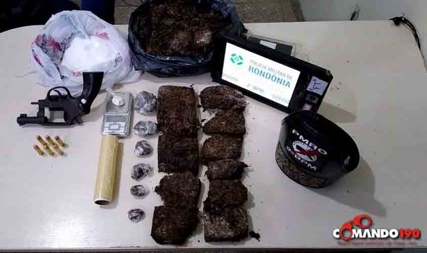 Entorpecente e arma são apreendidos pela PM no bairro Rondon I