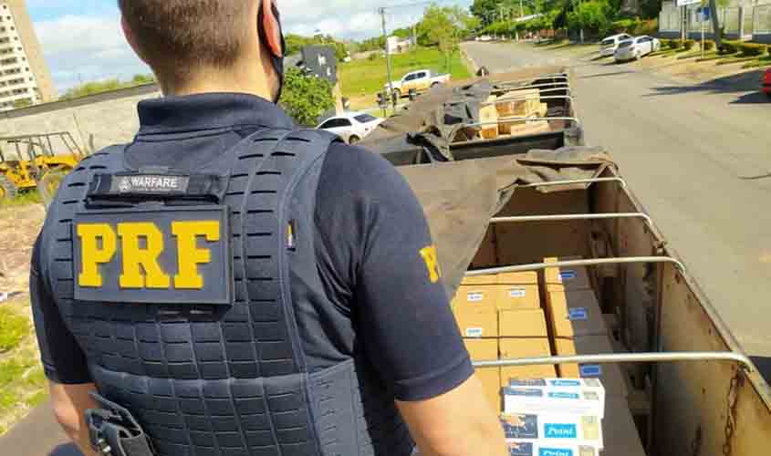 Em Ji-Paraná, PRF apreende quase R$ 1,5 milhão em cigarros contrabandeados