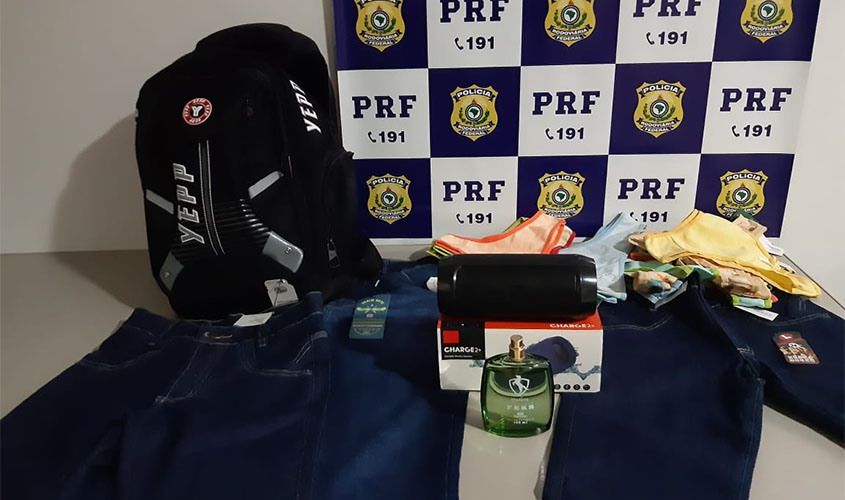 PRF prende homem com 19 itens furtados do comércio