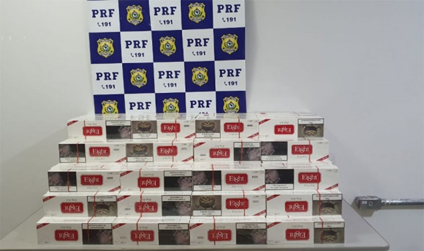 Em Ji-Paraná/RO PRF apreende 2 mil maços de cigarros paraguaios