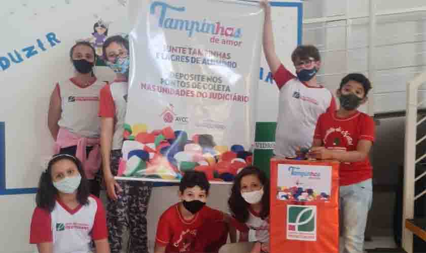 Campanha Tampinhas de amor: estudantes dão exemplo de solidariedade