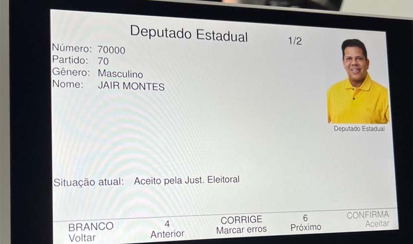 Deputado Jair Montes tem seus dados validados nas urnas nesta terça-feira 13 pelo TRE