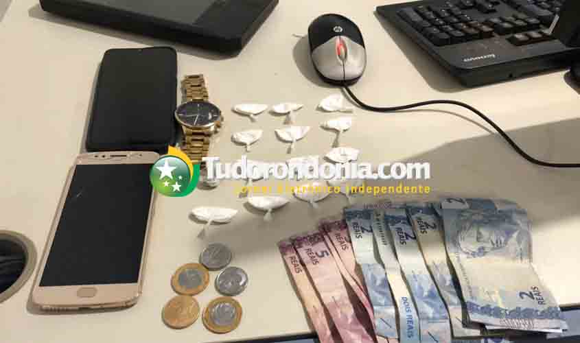 Jovem é flagrado vendendo porções de cocaína na zona sul